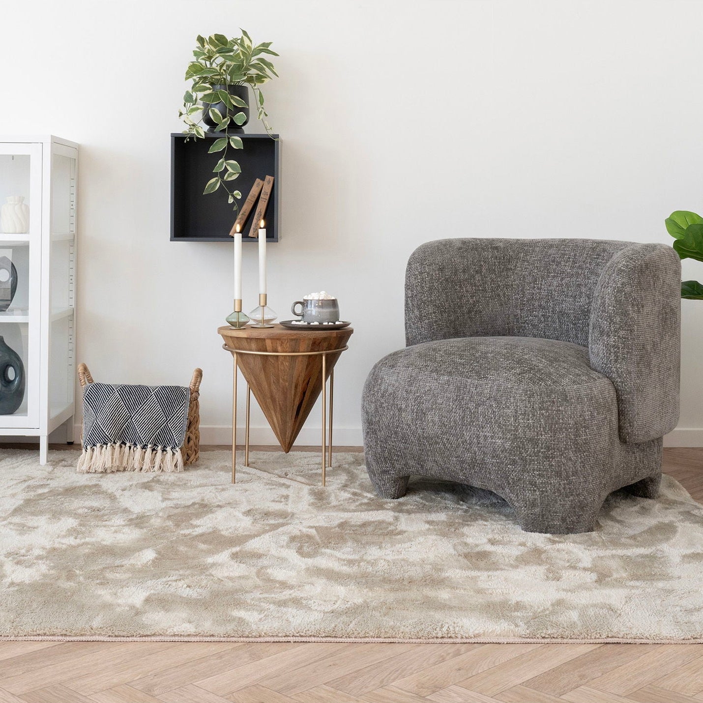 Izmir blauwe plaid - nordic chic interieur