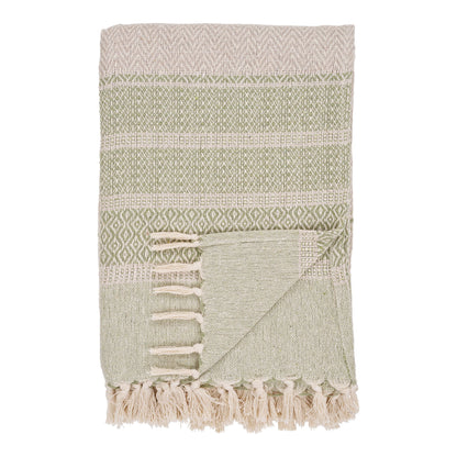 Manisa plaid - groene katoenen plaid 180x130cm