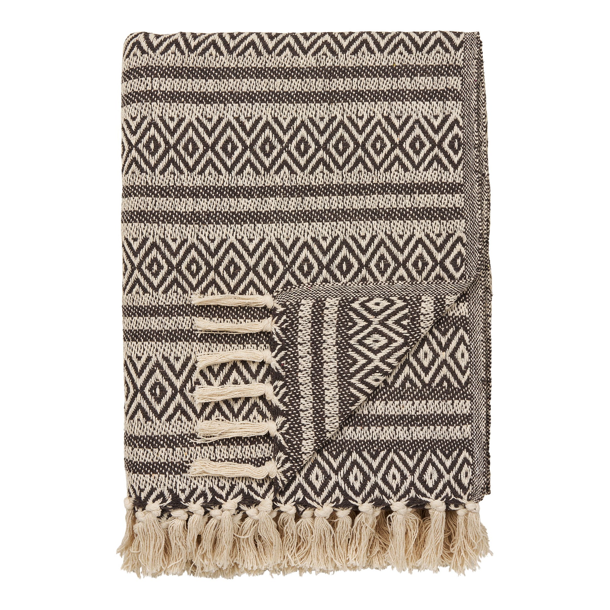 Adana plaid - bruin nordic design motief - 130x180cm
