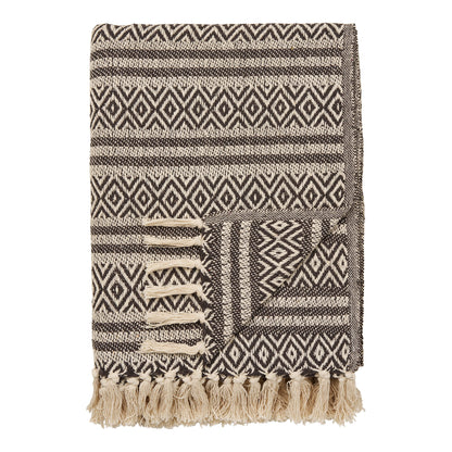 Adana plaid - bruin nordic design motief - 130x180cm
