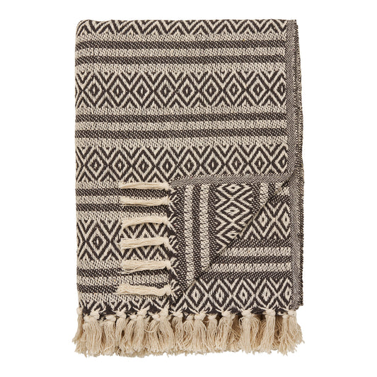 Adana plaid - bruin nordic design motief - 130x180cm