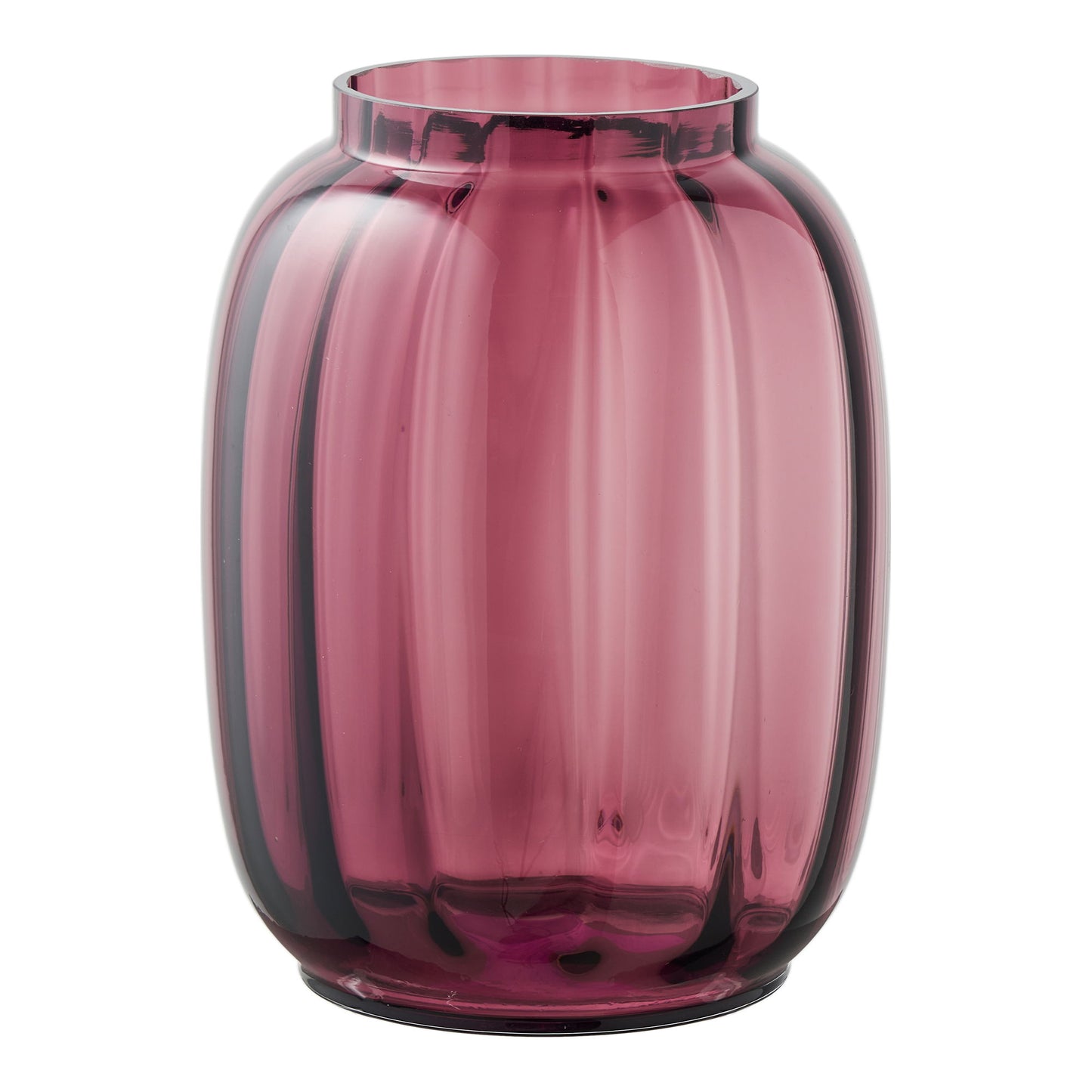Lykke mondgeblazen vaas - gerookt glas in kastanje rood