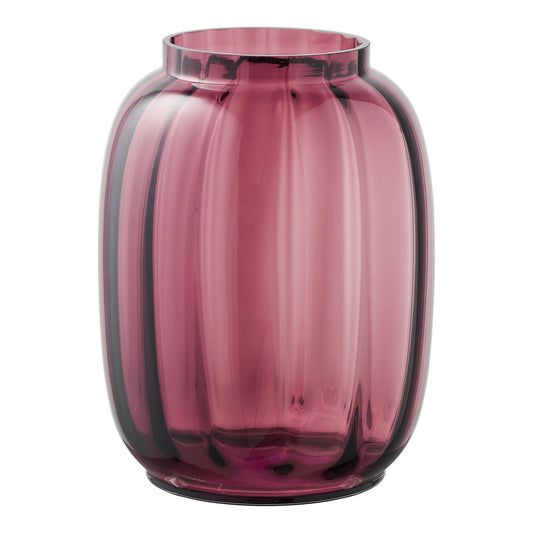 Lykke mondgeblazen vaas - gerookt glas in kastanje rood