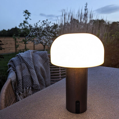 Brandende Soham koperen LED tafellamp — draadloze Scandinavische sfeerverlichting buiten