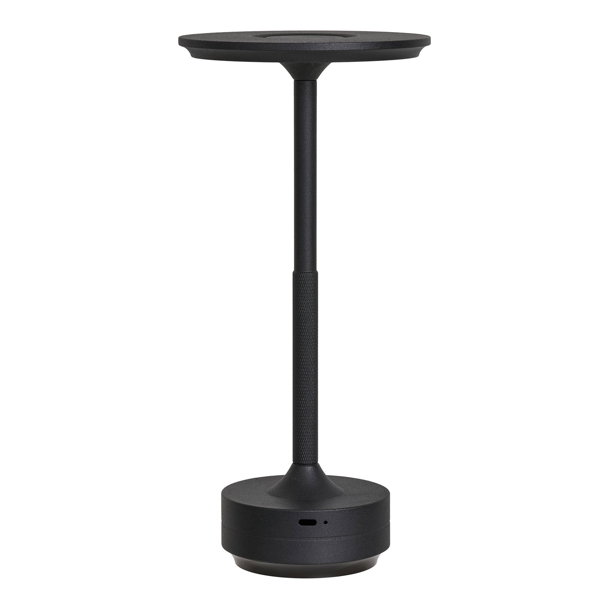 Lyneham LED tafellamp in zwart aluminium — draadloze Scandinavische sfeerverlichting