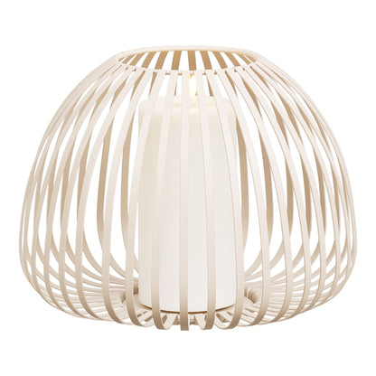 Stoense beige metalen lantaarn met kaars