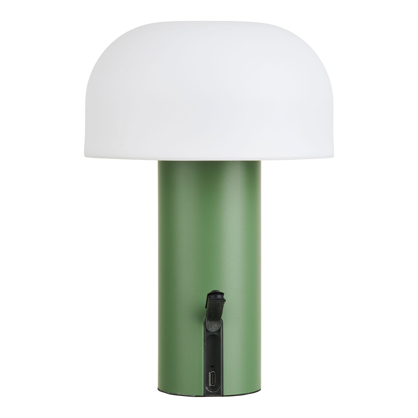Soham groene LED tafellamp met open laadpoort — draadloze Scandinavische sfeerverlichting