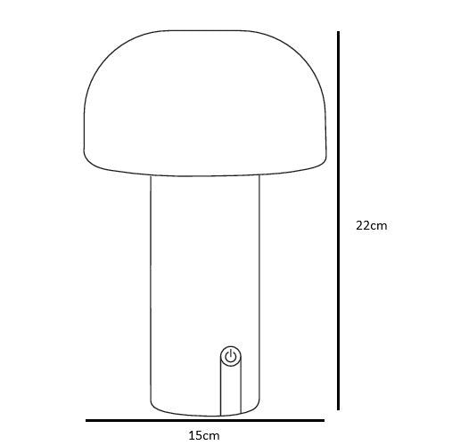 Afmetingen van de Soham sfeerlamp: 15cm breed en 22cm hoog