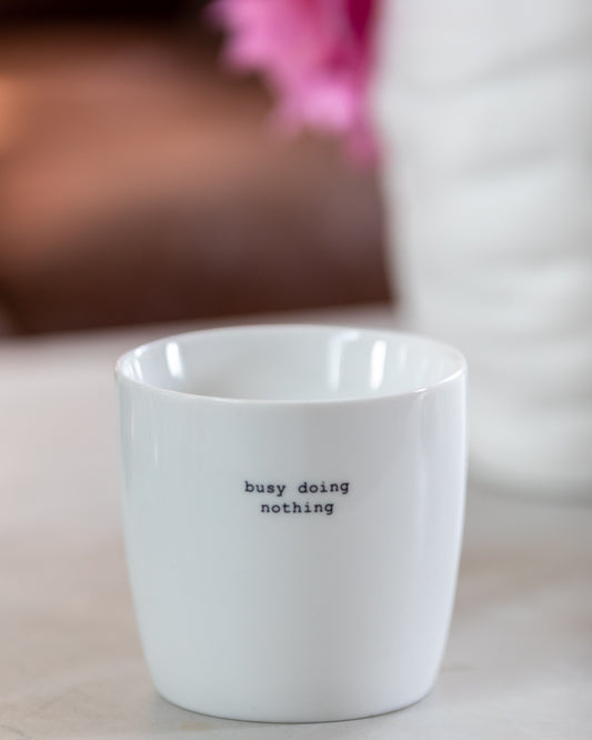 Sogne mok met oor - busy doing nothing opschrift - fika moment