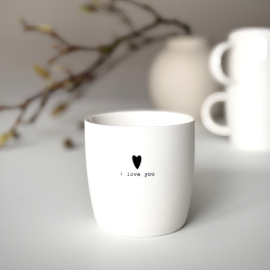 Sogne koffiemok met oor - I love you opschrift - fika