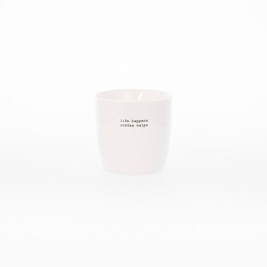 Sogne koffiemok met oor - life happens coffee helps opschrift