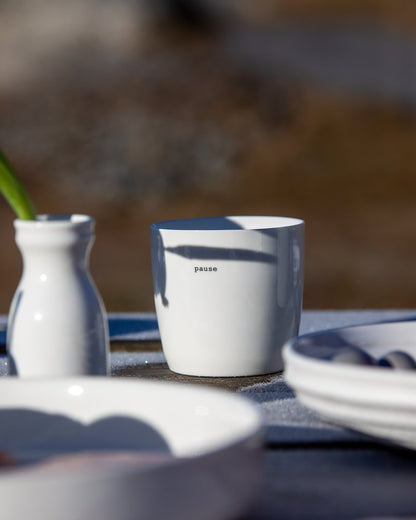 Sogne koffiemok met oor - pause opschrift - fika buiten moment