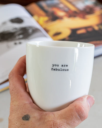 Sogne mok met oor - you are fabulous opschrift