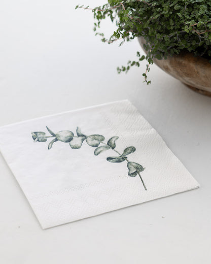 Sogne cocktail servetten met eucalyptus print