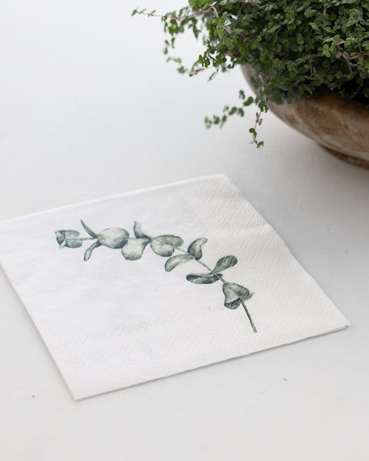 Sogne cocktail servetten met eucalyptus print